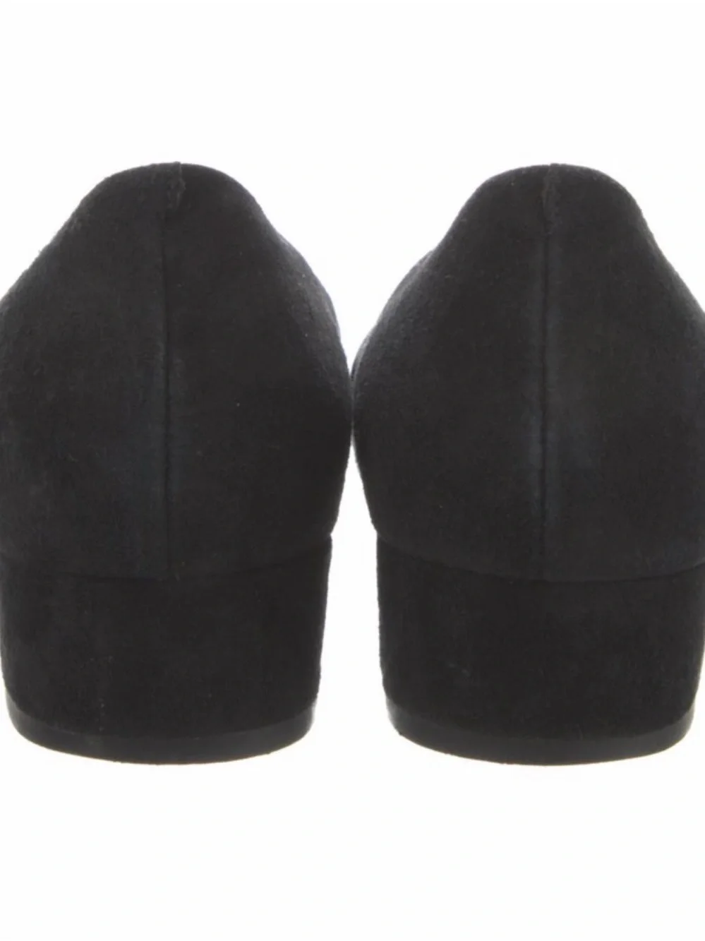 Louise et Cie Black Suede Low Block Heel Pump with Square Buckle